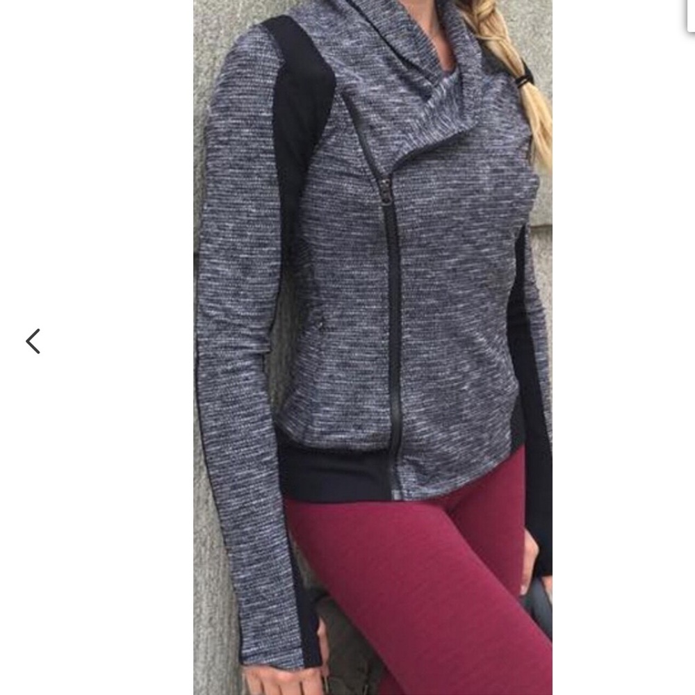 Lululemon Bhakti Yoga Jacket Coco Pique Black / Black Sz 8